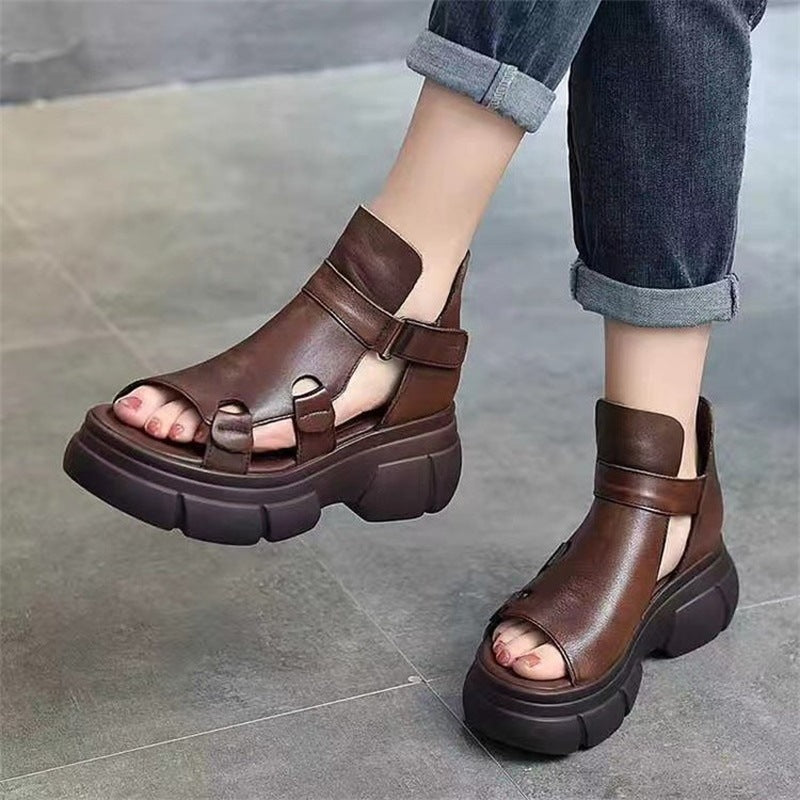 Nuevas sandalias con velcro y boca de pez 2025