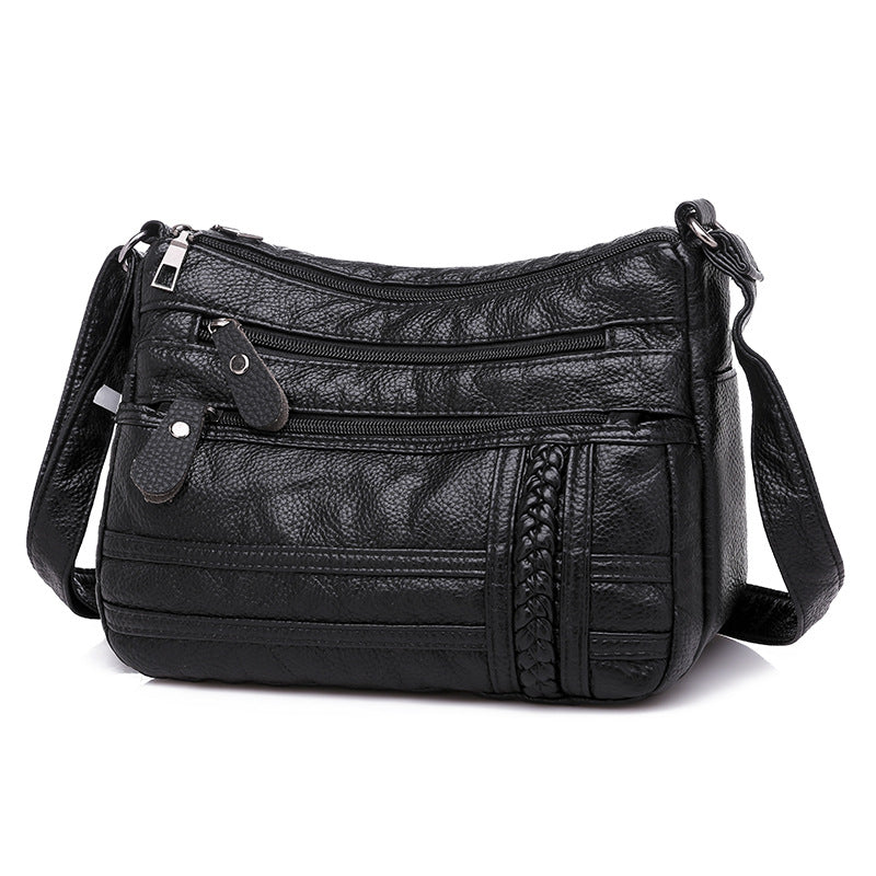 Bolso bandolera de piel lavada suave