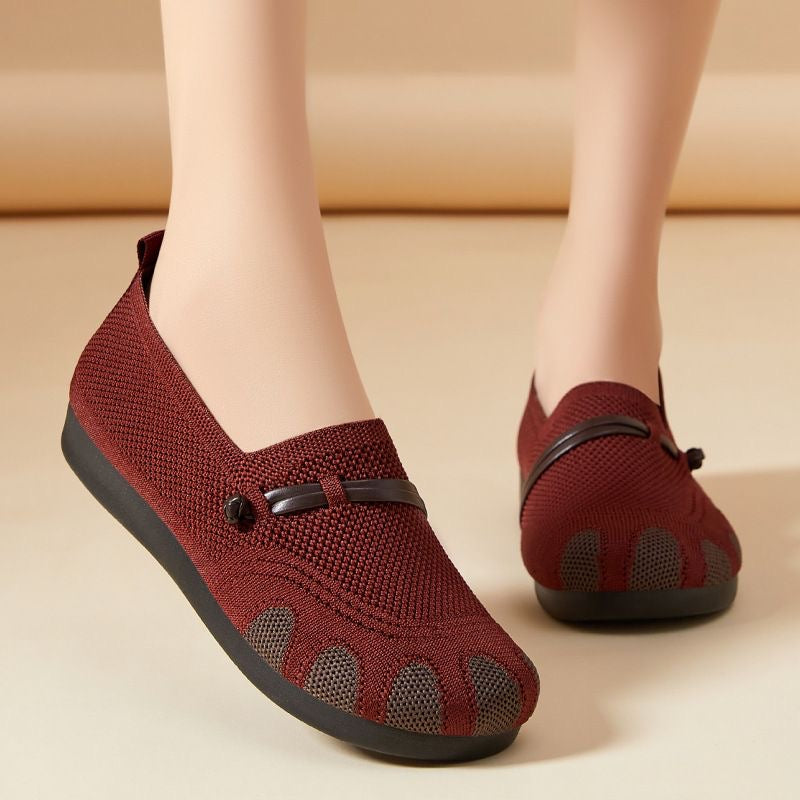 Zapatos de madre de suela plana y corte bajo