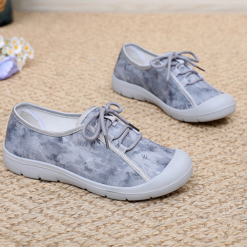 Zapatos de tela de primavera y otoño 2025 zapatos de madre de moda y ocio con suelas blandas