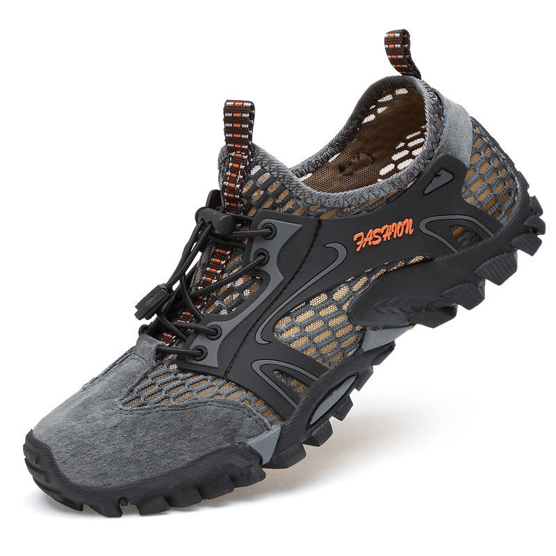 Zapatos masculinos de comercio exterior 2025 nuevos zapatos de vadeo con superficie de red en verano, zapatos de montañismo transpirables y casuales, zapatos de vadeo al aire libre y zapatos de rastreo de ríos