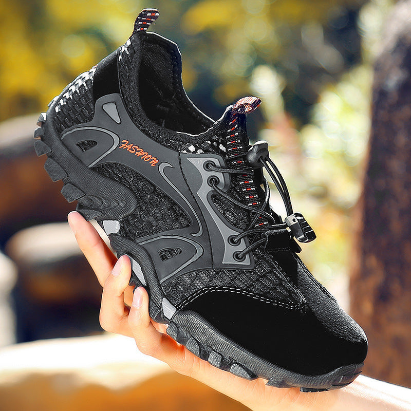 Zapatos masculinos de comercio exterior 2025 nuevos zapatos de vadeo con superficie de red en verano, zapatos de montañismo transpirables y casuales, zapatos de vadeo al aire libre y zapatos de rastreo de ríos