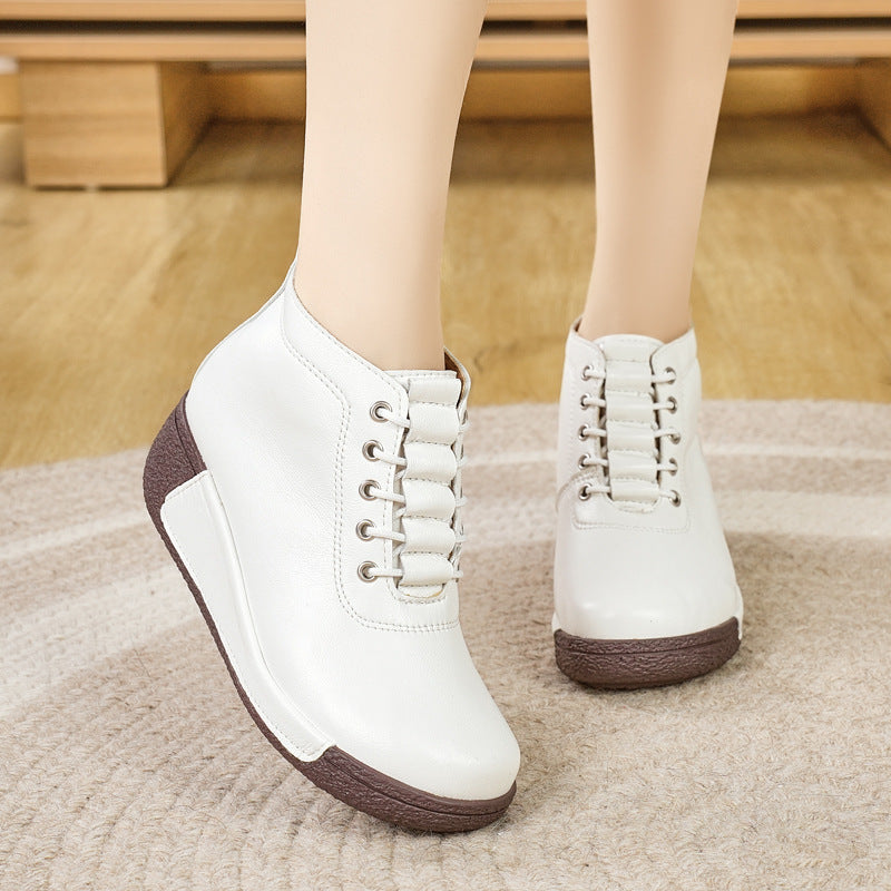 Zapatos de cuero femenino de alta gama 2025