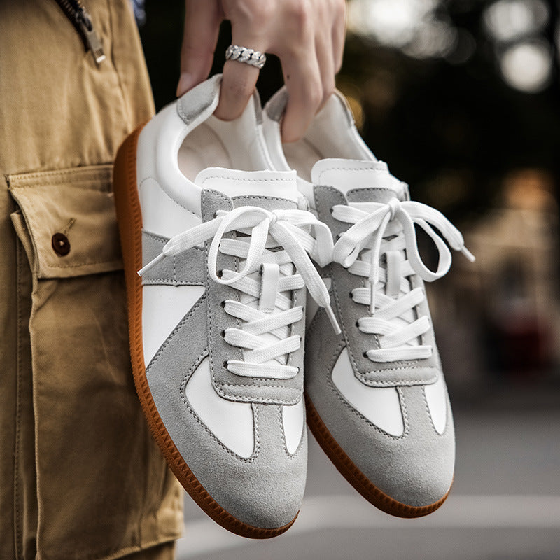 Nuevos zapatos de entrenamiento alemán 2025 zapatos masculinos primavera Forrest Gump zapatos de tablero de suela gruesa zapatillas deportivas de ocio retro