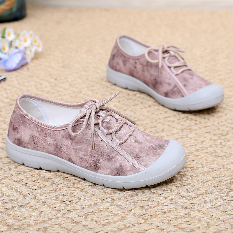 Zapatos de tela de primavera y otoño 2025 zapatos de madre de moda y ocio con suelas blandas