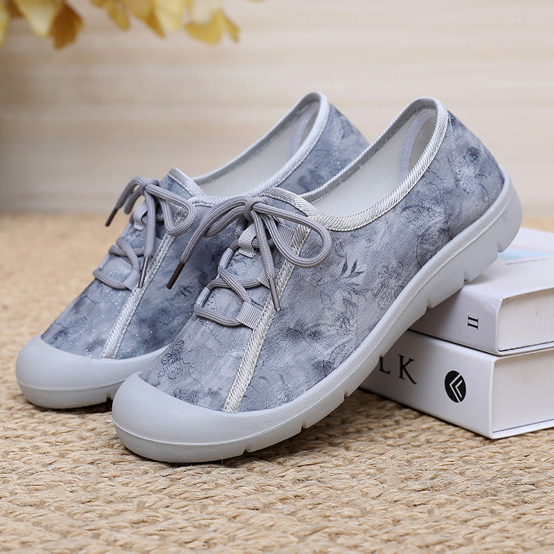 Zapatos de tela de primavera y otoño 2025 zapatos de madre de moda y ocio con suelas blandas
