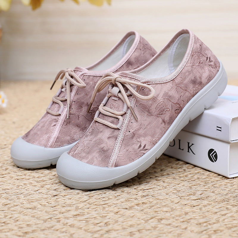 Zapatos de tela de primavera y otoño 2025 zapatos de madre de moda y ocio con suelas blandas
