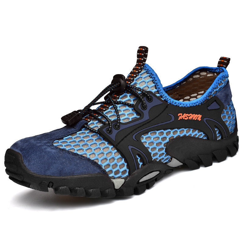 Zapatos masculinos de comercio exterior 2025 nuevos zapatos de vadeo con superficie de red en verano, zapatos de montañismo transpirables y casuales, zapatos de vadeo al aire libre y zapatos de rastreo de ríos