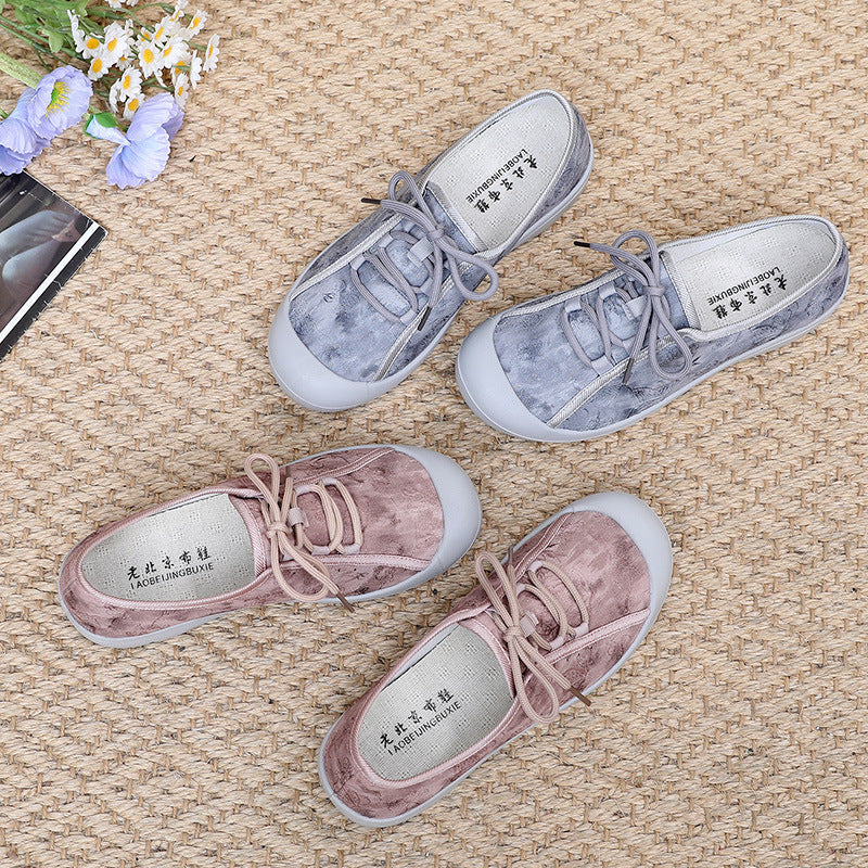Zapatos de tela de primavera y otoño 2025 zapatos de madre de moda y ocio con suelas blandas
