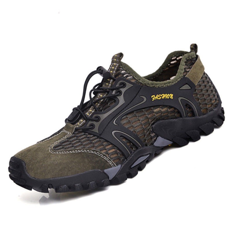 Zapatos masculinos de comercio exterior 2025 nuevos zapatos de vadeo con superficie de red en verano, zapatos de montañismo transpirables y casuales, zapatos de vadeo al aire libre y zapatos de rastreo de ríos