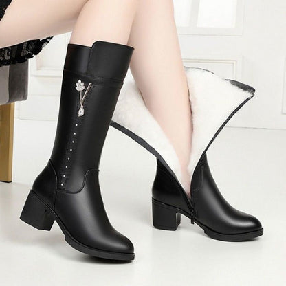 Botas de lana hasta media pantorrilla
