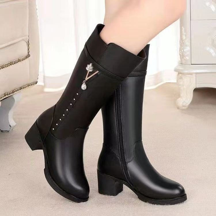 Botas de lana hasta media pantorrilla