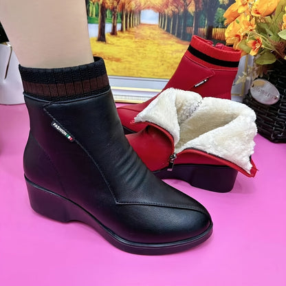 Botas de invierno con suela de goma (cuero genuino)