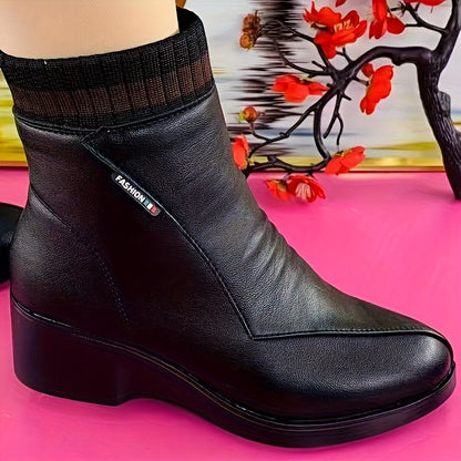 Botas de invierno con suela de goma (cuero genuino)