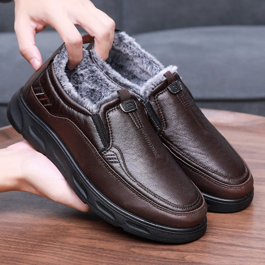zapatos de cuero de invierno para hombre