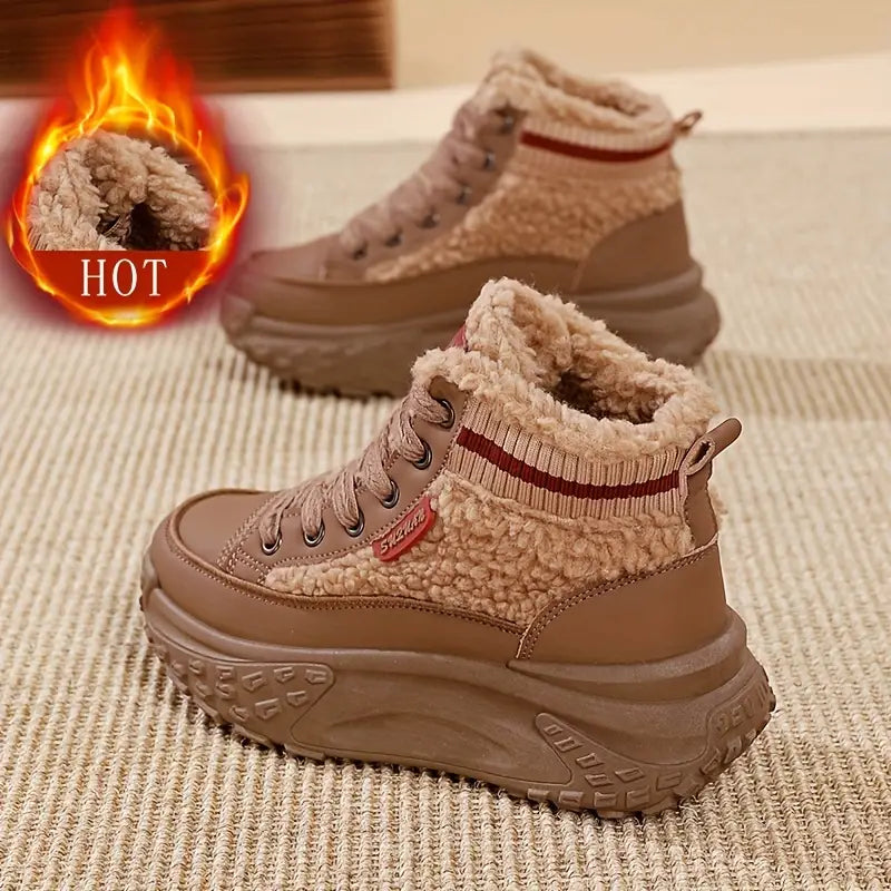 Zapatos casuales de caña alta de terciopelo.