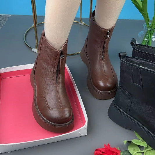 Botas de algodón polar de invierno (cremallera frontal)