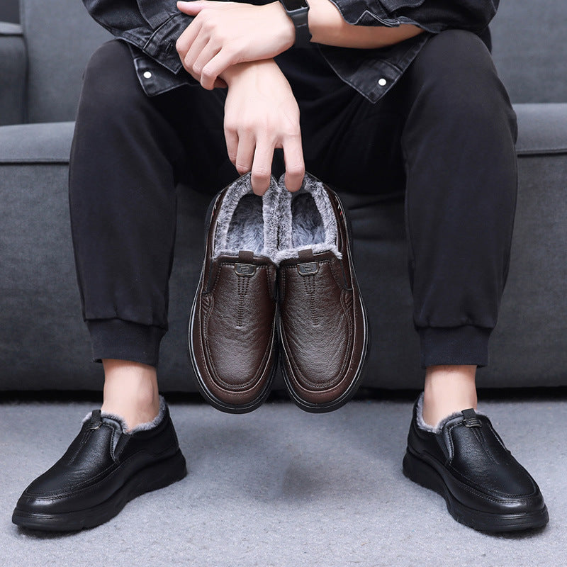 zapatos de cuero de invierno para hombre