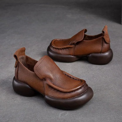 Zapato retro de piel suave y cómodo