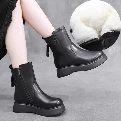 Botas de mujer de lana de invierno (estilo a media pantorrilla)