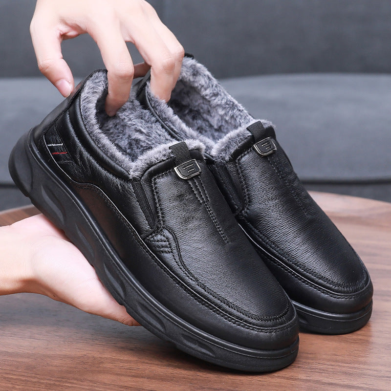 zapatos de cuero de invierno para hombre