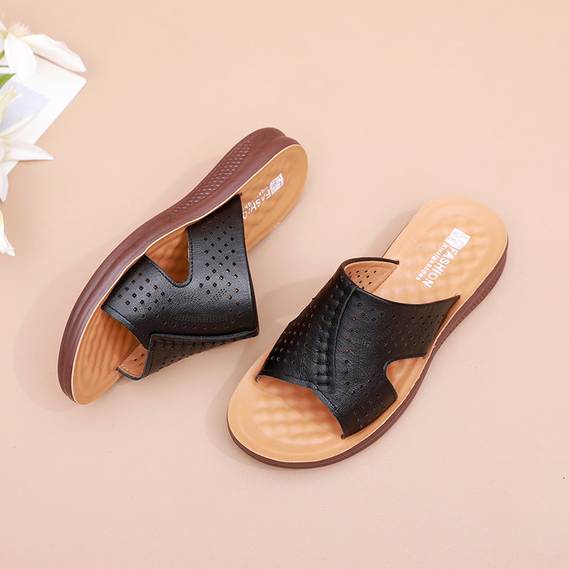 Zapatillas de madre de piel de vaca