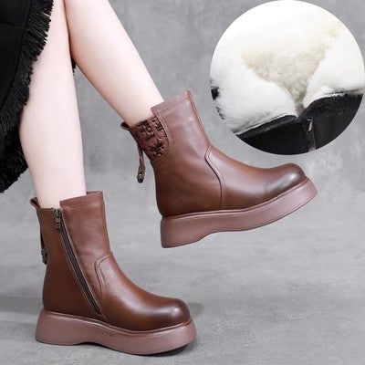 Botas de mujer de lana de invierno (estilo a media pantorrilla)