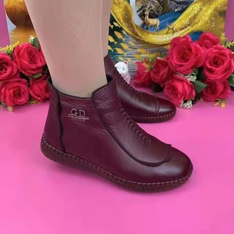 Botas de mujer de terciopelo de invierno (piel auténtica)