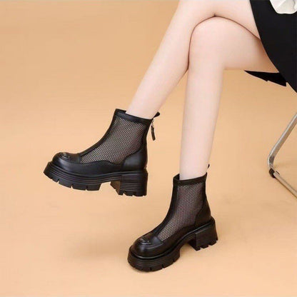 Botas Martin de malla de charol con suela gruesa