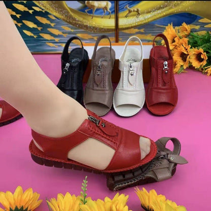 Sandalias casuales de piel auténtica