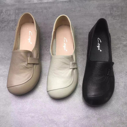 Zapatos de madre con suela blanda de piel de vaca