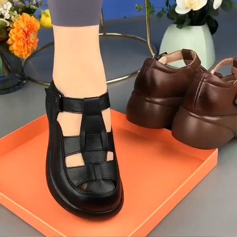 Sandalias romanas de suela gruesa con plataforma