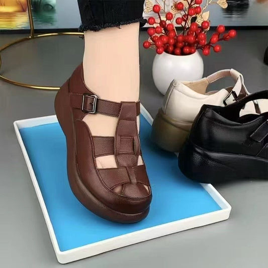 Sandalias romanas de suela gruesa con plataforma
