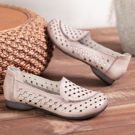 Sandalias de cuero huecas (pinceladas de color)