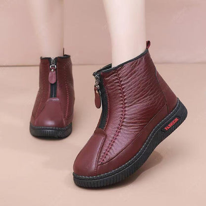 Nuevas botas de nieve de cuero impermeables