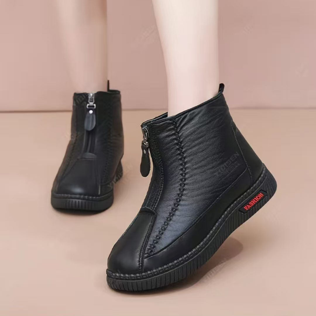 Nuevas botas de nieve de cuero impermeables