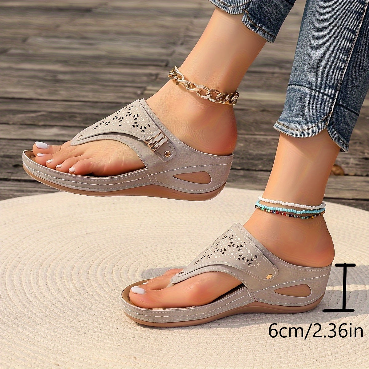 Sandalias de plataforma de color liso para mujer