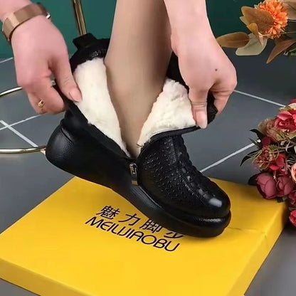 [Cuero genuino]botas cortas de moda