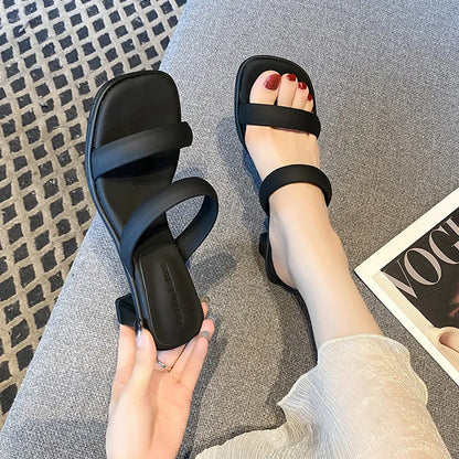 Chanclas de verano de tacón medio para mujer