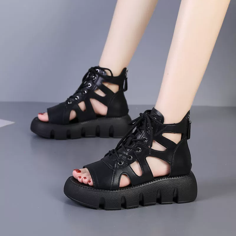 Sandalias de plataforma con tiras