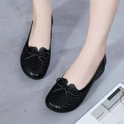 Zapatos huecos suaves y cómodos de suela plana