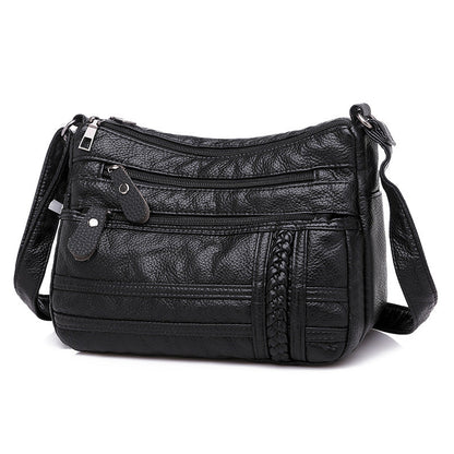 Bolso bandolera de piel lavada suave