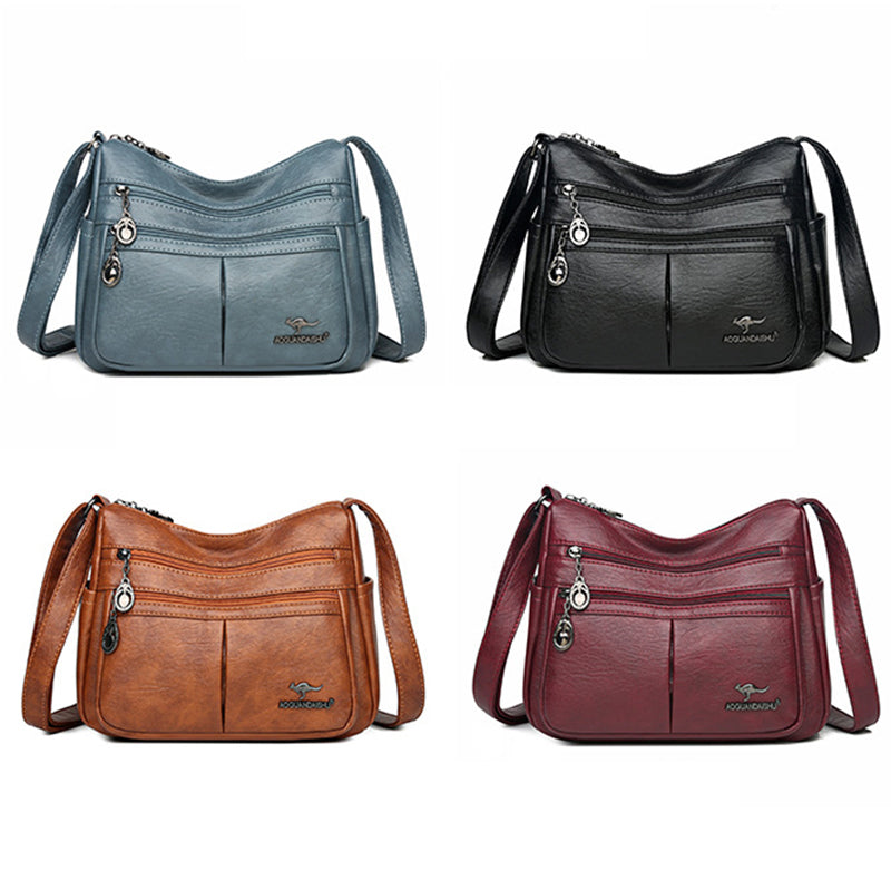 Bolso bandolera texturizado multibolsillos