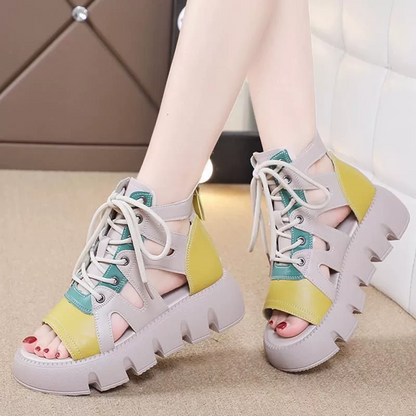 Sandalias de plataforma con tiras