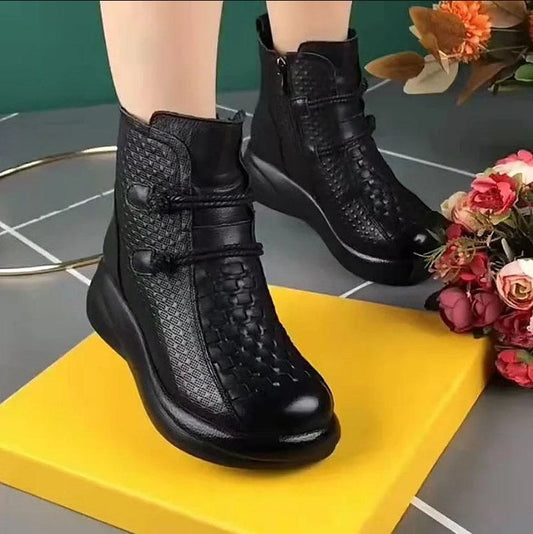 【100% piel de vacuno】botas cortas de moda