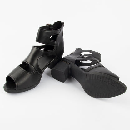 Sandalias romanas de piel suave con boca de pez