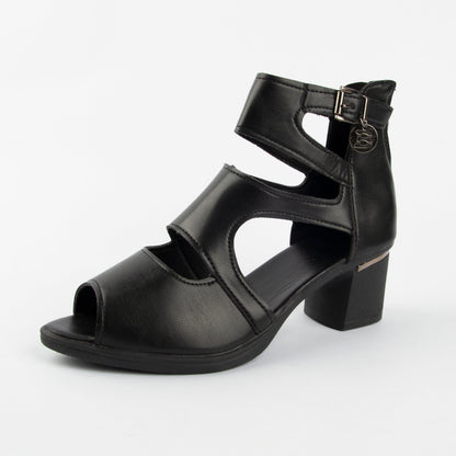 Sandalias romanas de piel suave con boca de pez