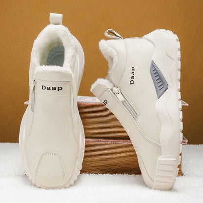 Zapatos casuales de piel para hombre con forro polar