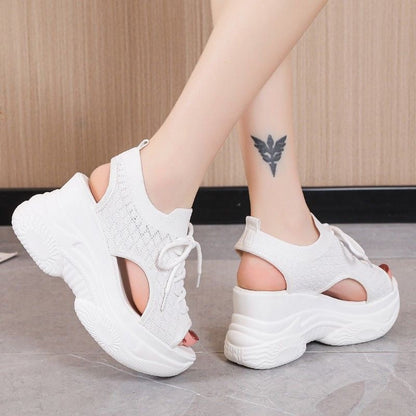 Sandalias de punto con tiras