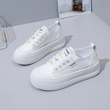 2025 nuevos zapatos blancos transpirables rojos de Internet de verano